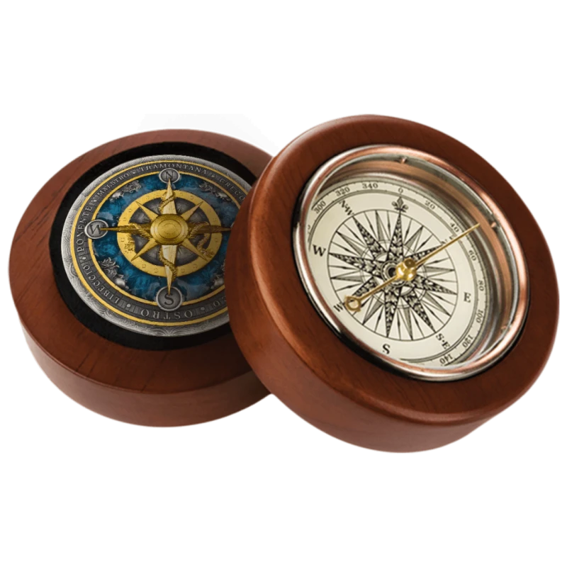 Niue Silver Coin Compass Rose 2026 Gold Plated Colored 2 oz Collectible coins