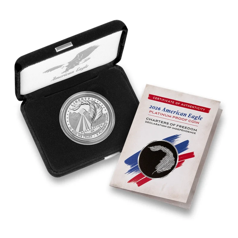 United States Platinum Coin Declaration of Independence 2026 Proof 1 oz Investment coins