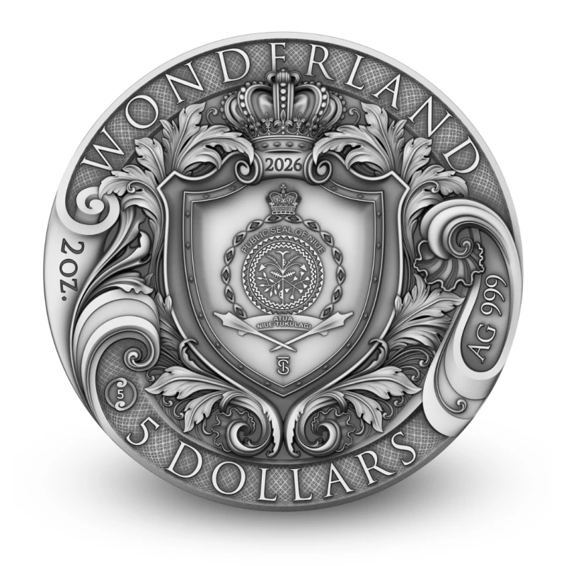 Srebrna moneta Niue Wonderland 2026 2 uncje Monety kolekcjonerskie