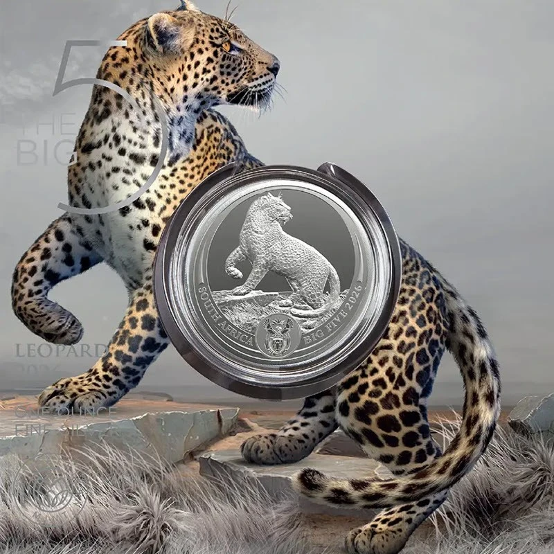 Srebrna moneta RPA Leopard 2026 1 uncja Monety kolekcjonerskie